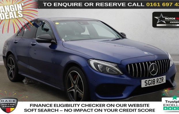 Used 2018 BLUE MERCEDES-BENZ C-CLASS for sale in Manchester