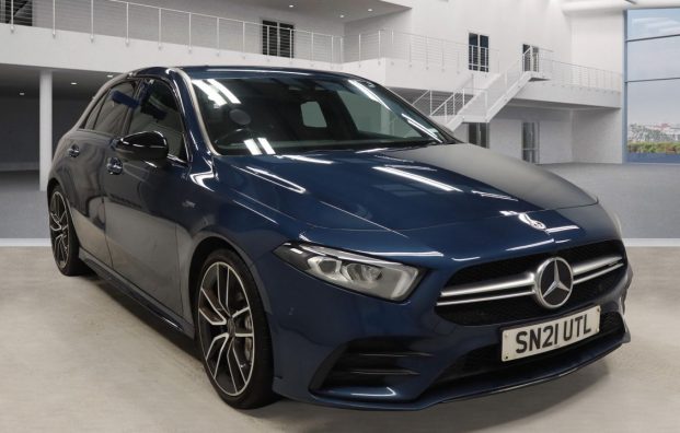 Used 2021 BLUE MERCEDES-BENZ A-CLASS for sale in Manchester